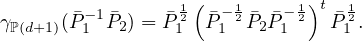                  1 ( - 1   - 1)t 1
γℙ(d+1)(P-11P2) = P21  P1 2P2 P1 2 P21 .
