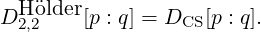 DH2o,2lder[p : q] = DCS [p : q].
